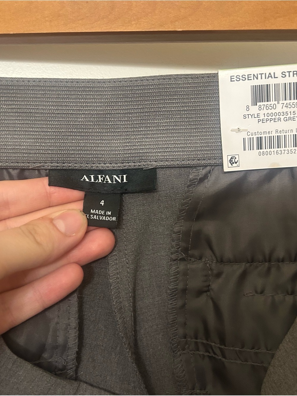 Alfani Pepper Gray Straight pants